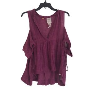 NWOT Free People Open Shoulder Top